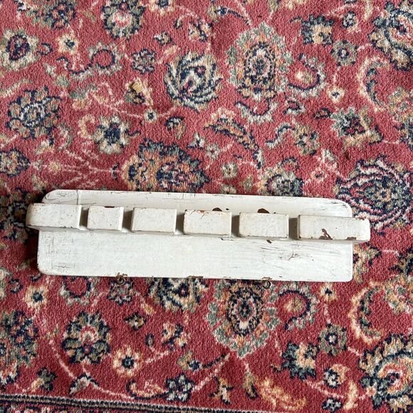 Rustic White Wooden Tool Holder Vintage Farmhouse Style - Picture 1 of 8